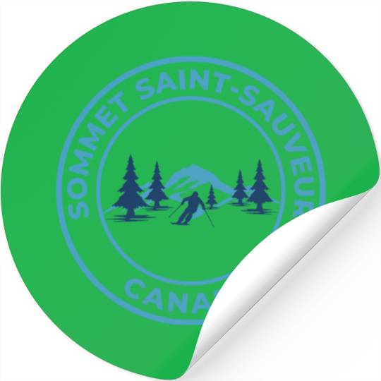 Retro Cool Skiing in Sommet Saint-Sauveur Canada Stickers