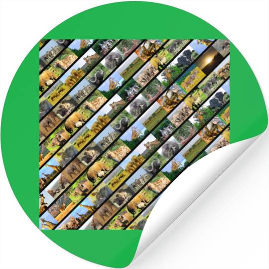 Wildlife Stripe black Collage Stickers