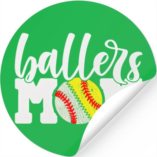 Ballers Mom Baseball Softball Cheer Mother Stickers