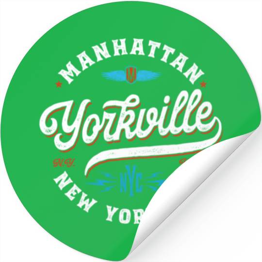 New York Manhattan Yorkville Stickers
