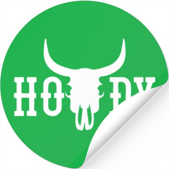 Howdy Cow Skull Western Cowboy Cowgirl Rodeo Howdy Stickers