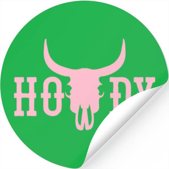 Howdy Cow Skull Western Cowboy Cowgirl Rodeo Howdy Stickers