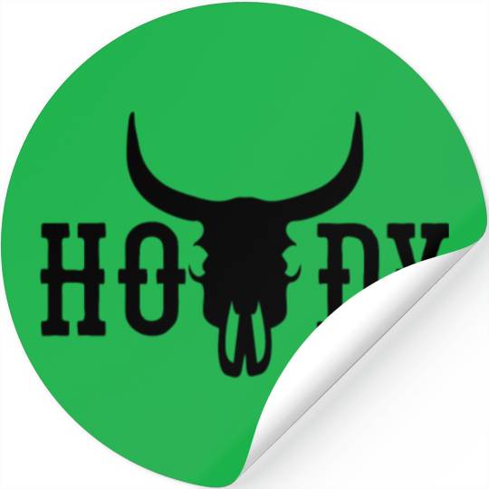 Howdy Cow Skull Western Cowboy Cowgirl Rodeo Howdy Stickers