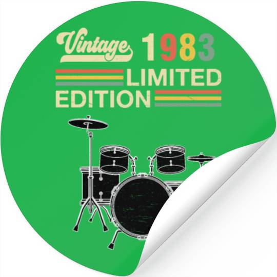 Vintage 1983 Drums 40th Birthday Drummer Stickers