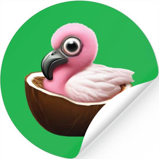 Coconut Flamingo Stickers