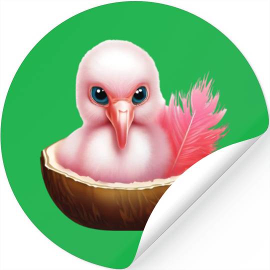 Coconut Flamingo Stickers