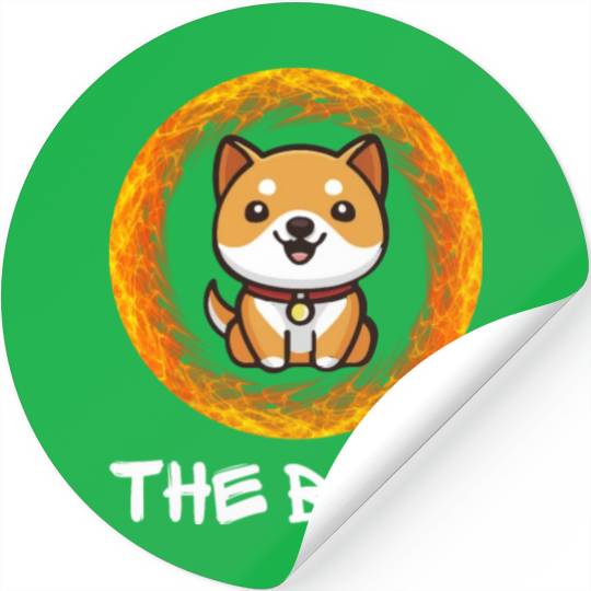 The Burn Baby Doge Coin Stickers