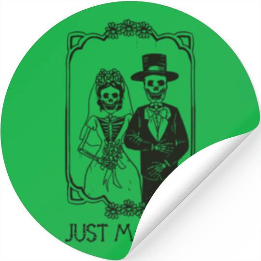 Halloween Skeletons Bride Groom Just Married Stickers