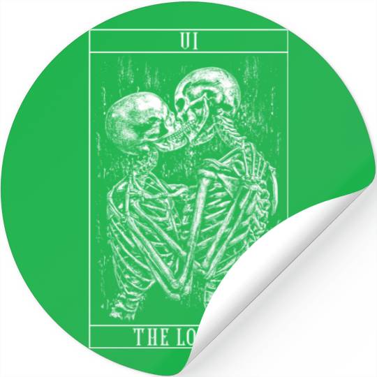 Tarot Card The Skeleton Love Kisses Bones Horror Stickers
