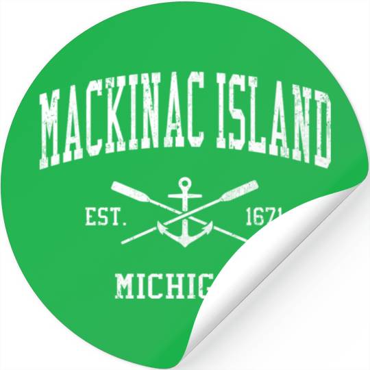 Mackinac Island Mi Crossed Oars Boat Anchor Sports Stickers