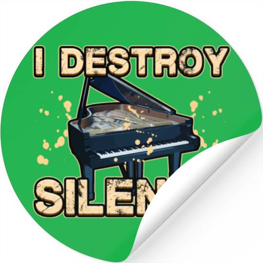I Destroy Silence Disturbance Grand Keys Piano Pia Stickers