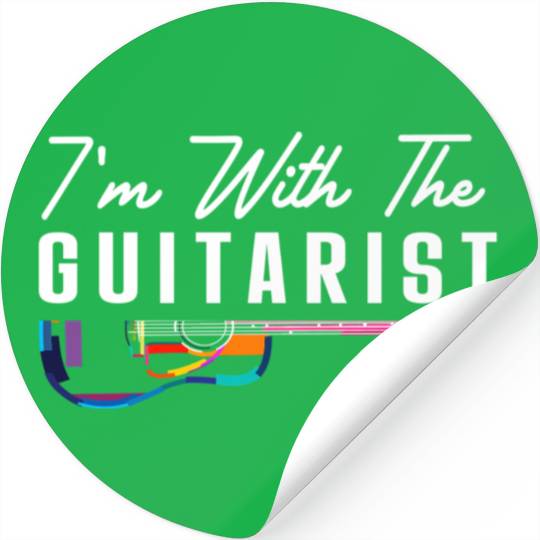 I'M With The Guitarist Girlfriend Guitar Player Ba Stickers