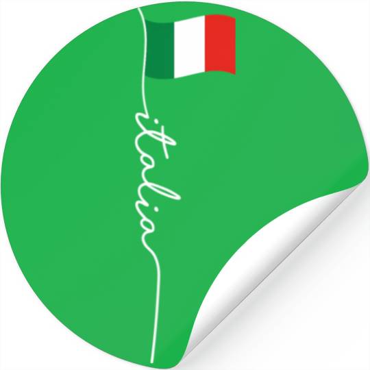 Italy Signature Flag Pole Elegant Patriotic Italia Stickers