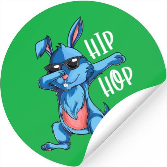Hip Hop Dabbing Bunny Easter Day Stickers