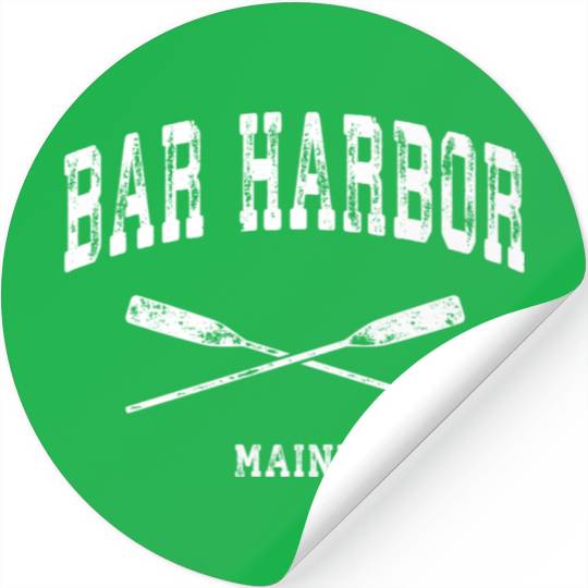 Bar Harbor Maine Nautical Crossed Oars Stickers