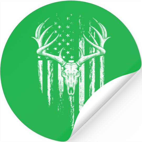 Deer Hunting American Flag Bowhunting Whitetail Bo Stickers