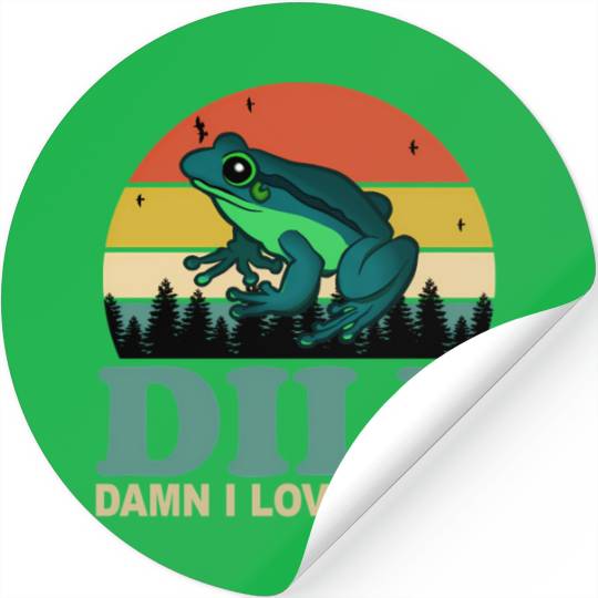 Dilf-Damn I Love Frogs Saying Frog-Amphibian Stickers