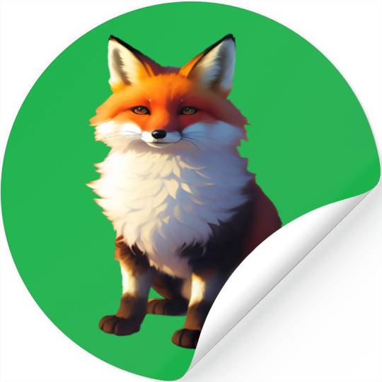 Baby Red Tailed Fox Stickers