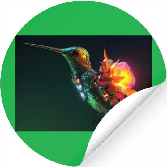 Techno Hummingbird Stickers