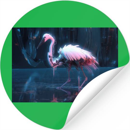 Neon Bird of Paradise Stickers