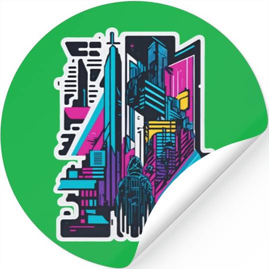 Cyberpunk Cityspace Stickers