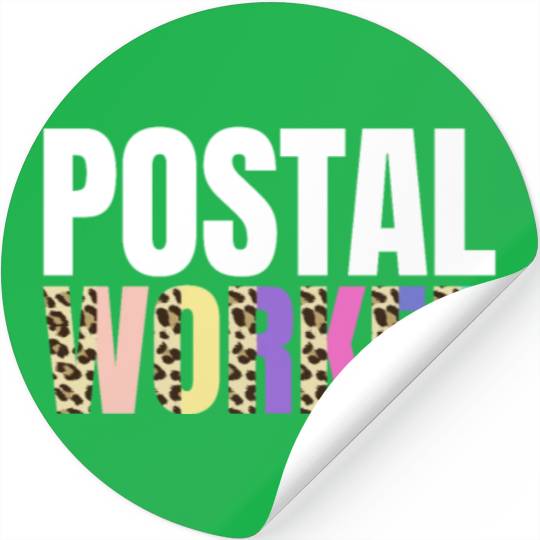 Postal Worker Leopard Design Stickers