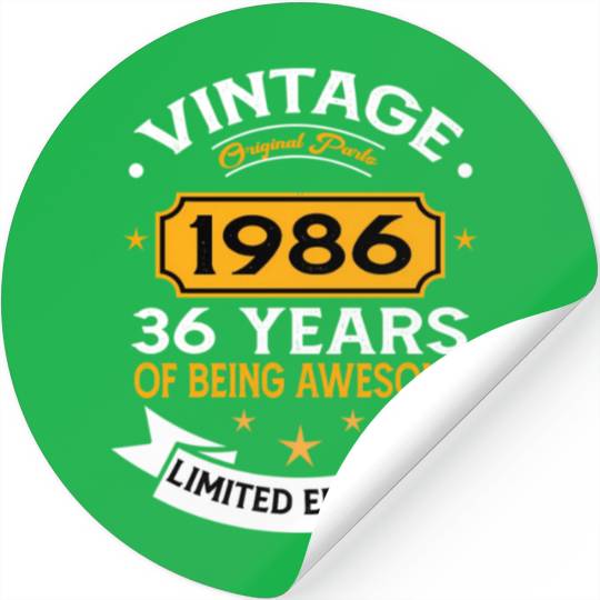 36Th 1986 For And 36 Stickers