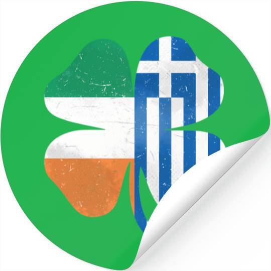 Greek Irish Shamrock Greece Ireland St Patrick'S D Stickers