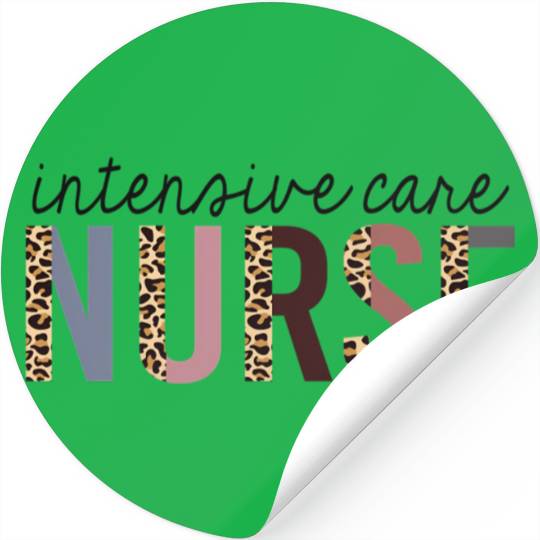 Intensive Care Nurse Leopard Print Icu Nursing Sch Stickers