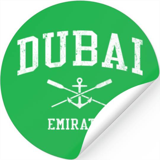 Dubai Crossed Oars Boat Anchor Sports Stickers