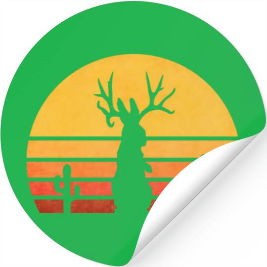 Eighties Jackalope Cryptid Rabbit Stickers