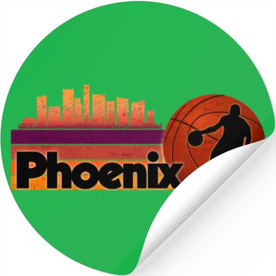 Phoenix Az Cityscape Basketball Fans Stickers