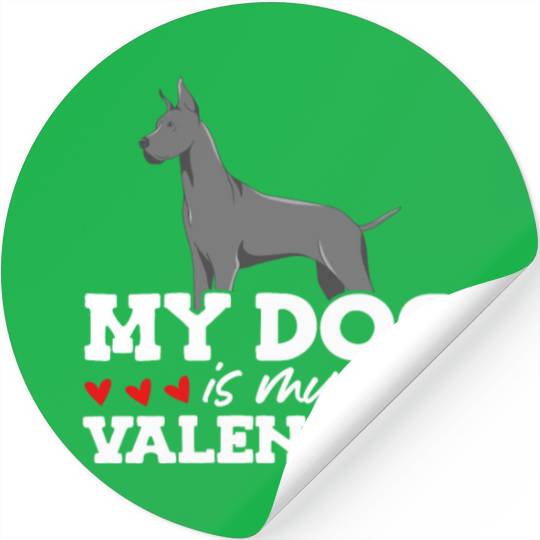 My Dog Is My Valentine Date Cute Doggy Stickers