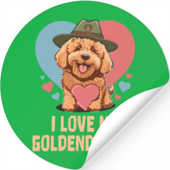 I Love My Goldendoodle Dog Dad Doodle Mama Cute Stickers