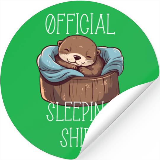 Official sleeping pajama Stickers sea otter