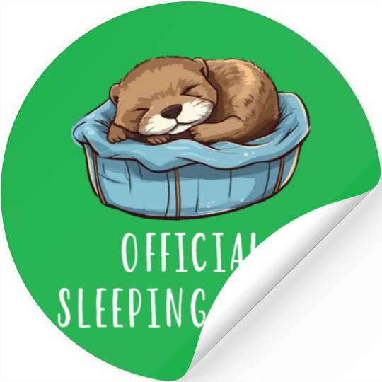 Official sleeping pajama Stickers sea otter