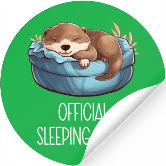 Official sleeping pajama Stickers sea otter