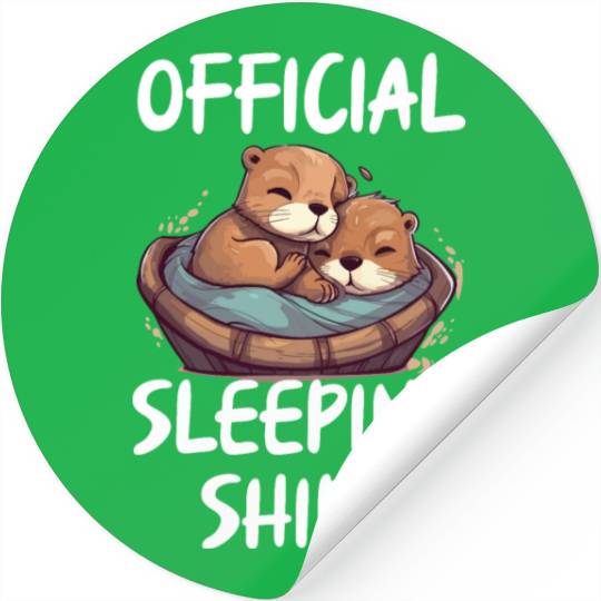 Official sleeping pajama Stickers sea otter