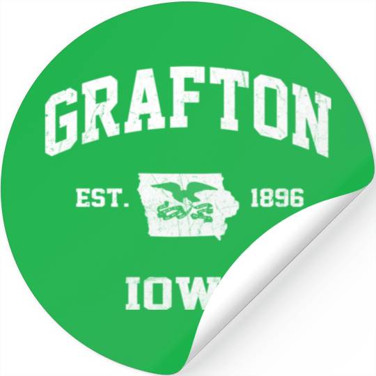 Grafton Iowa Ia State Athletic Style Stickers