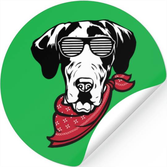 Great Dane Face Shutter Glasses Stickers