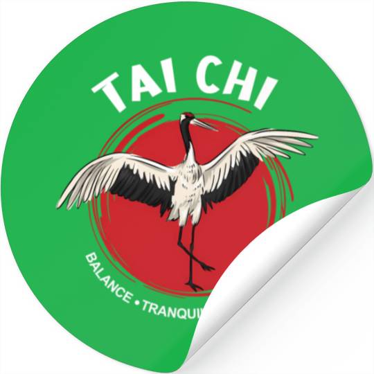 Tai Chi Crane Balance Tranquility Strength Qigong Stickers