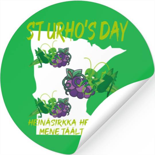St Urhos Day Grasshopper Grapes Vineyard Minnesota Stickers