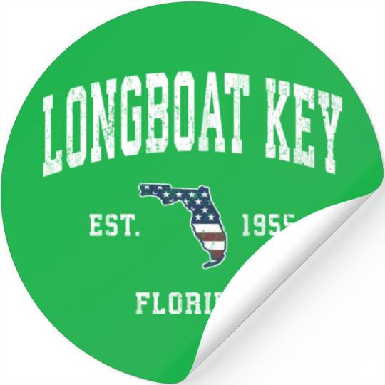 Longboat Key Florida Fl American Flag Sports Stickers