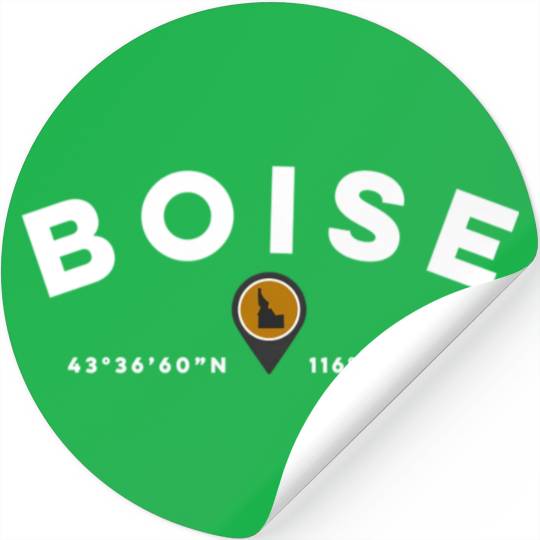 Boise Idaho Id Map Stickers