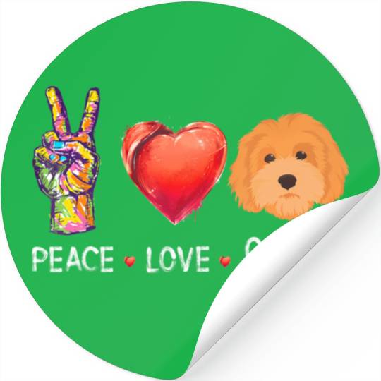 peace love Goldendoodle for doodle dog Stickers
