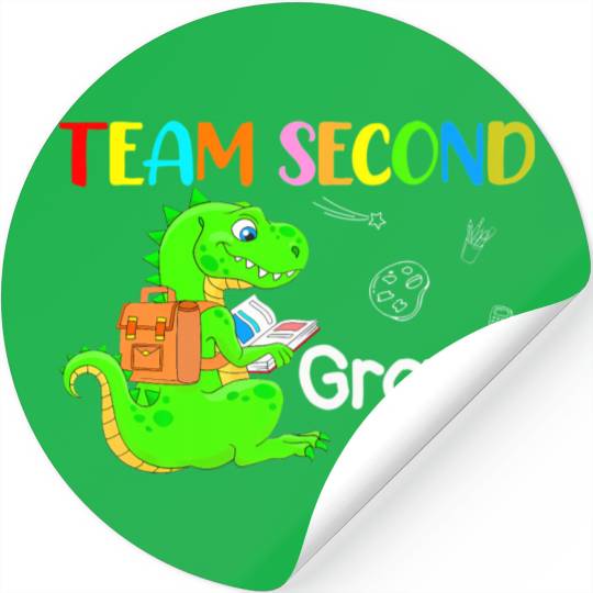 MB35 Team 2nd Grade Dinosaur Back To School Teache Stickers