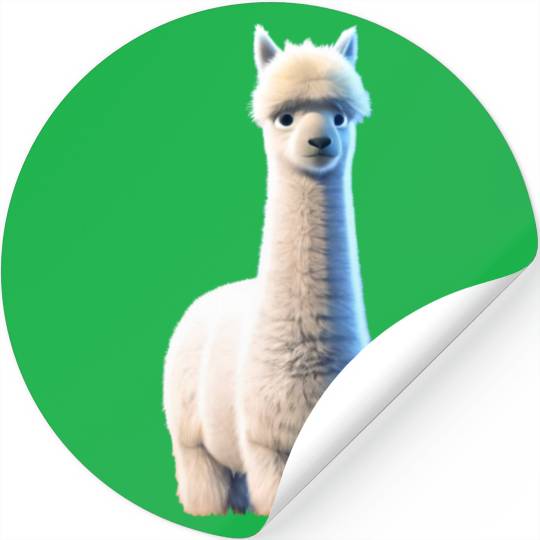 fluffy alpaca Stickers