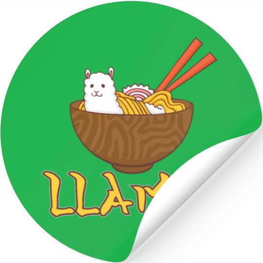 Llamen Japanese Ramen Noodles Alpaca Kawaii Llama Stickers