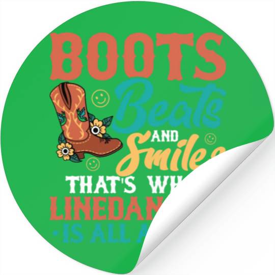 Linedancing Boots Beats And Smiles Western Country Stickers
