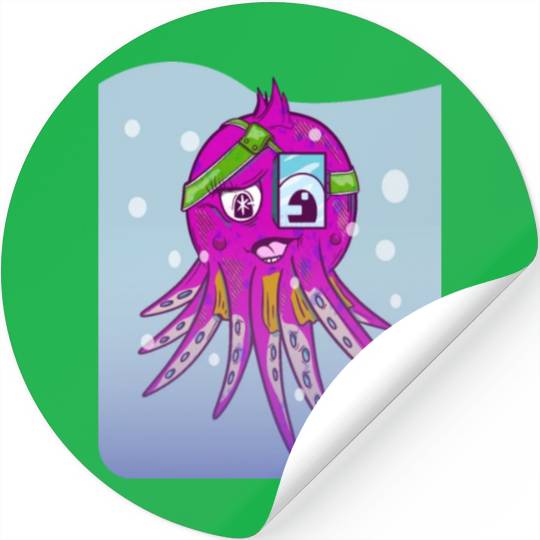 Cute pink octopus Stickers